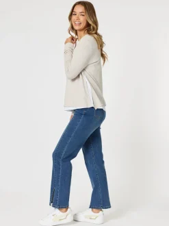 Alice 2 in 1 Knit Top - Stone