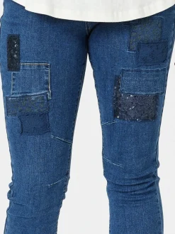 All That Jazz Applique Jean - Dark Denim