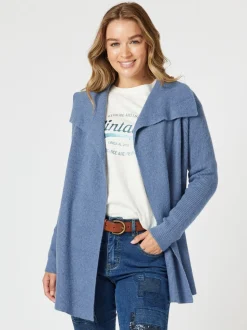 Ava Rib Cardigan - Indigo