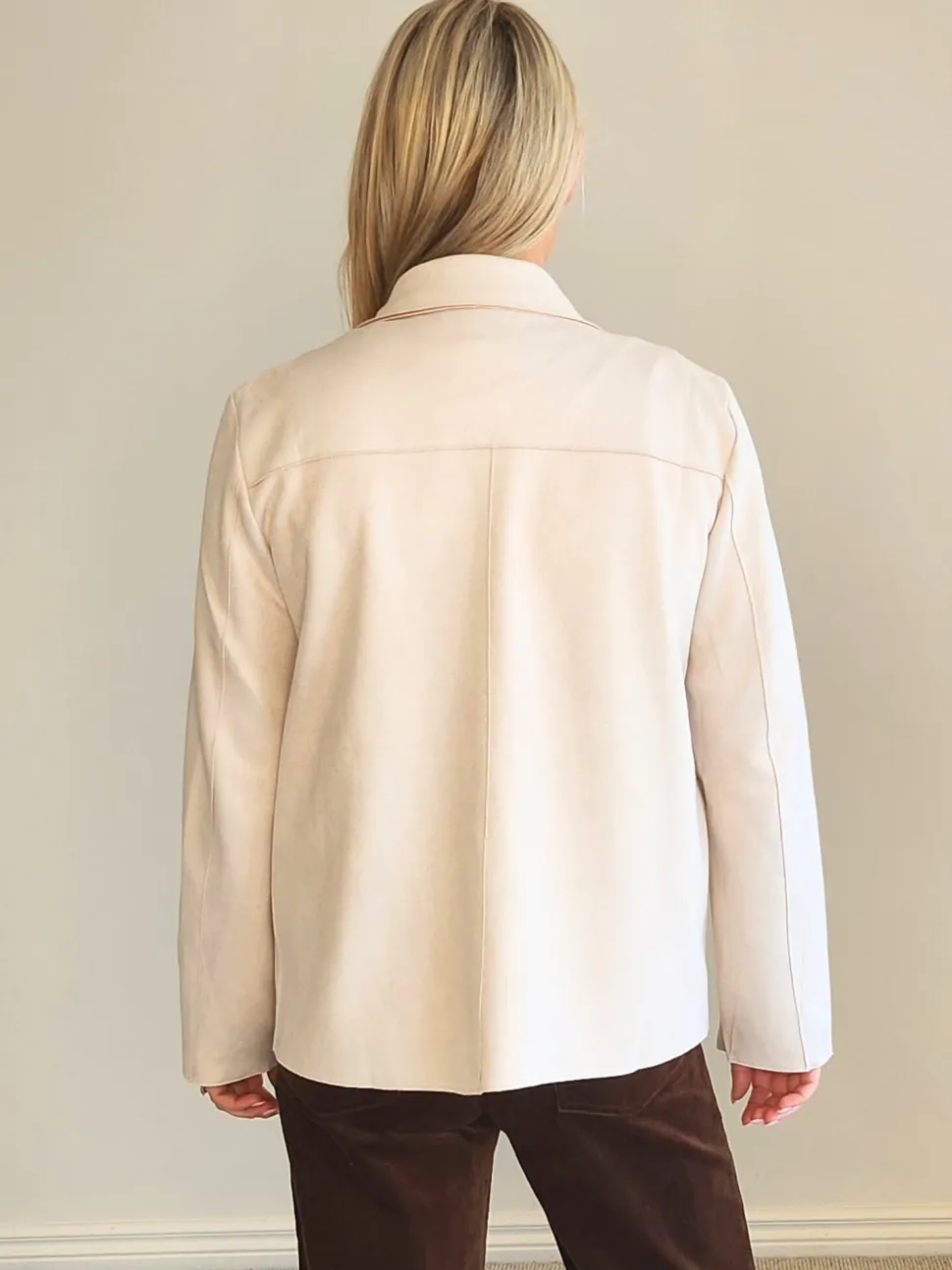 Avenue Faux Suede Jacket - Stone