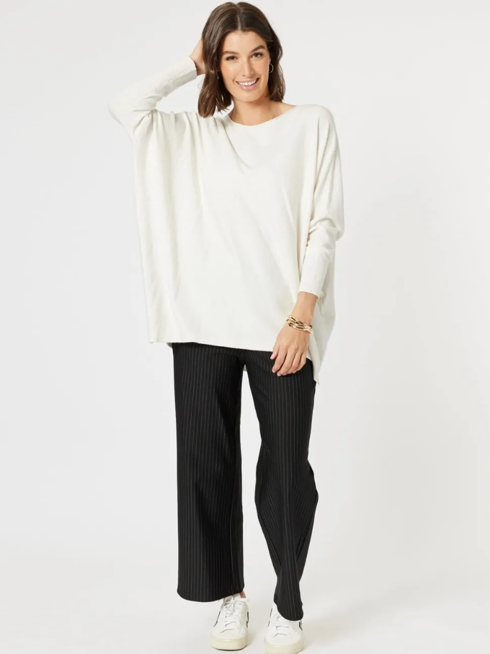 Avery Button Back Knit - Ivory
