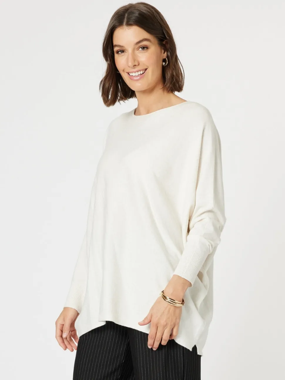 Avery Button Back Knit - Ivory