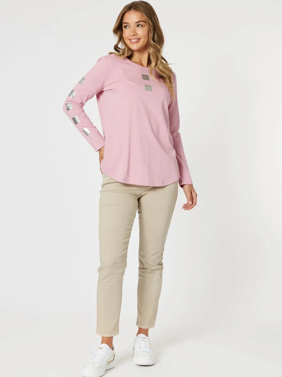 Be Square Long Sleeve Top - Pink
