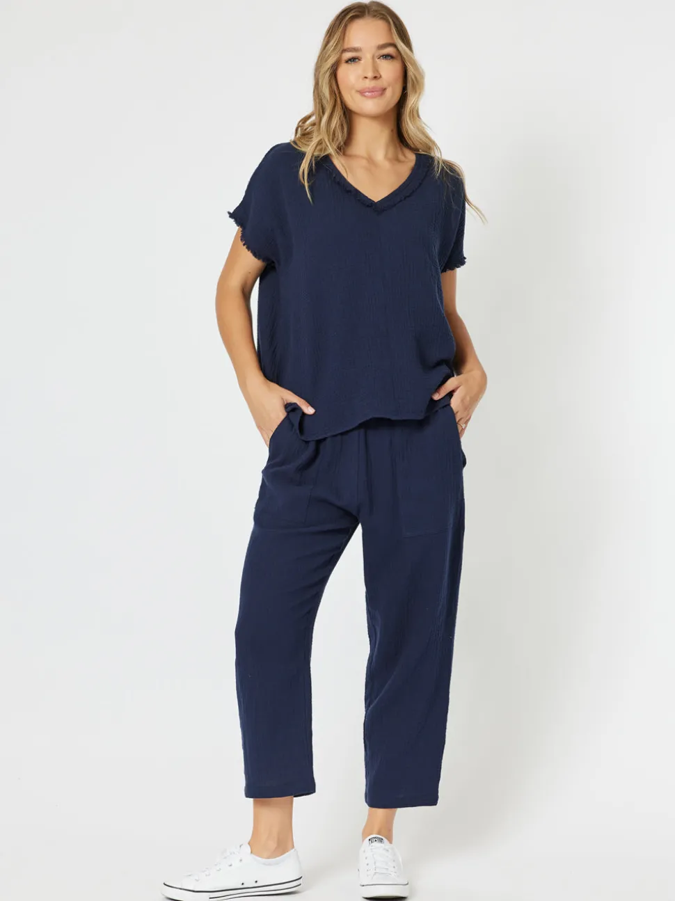Byron Cotton 7/8 Pant - Navy