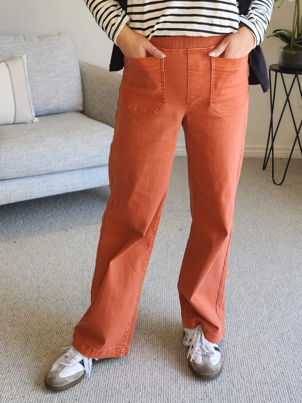 Carpenter Stretch Wide Leg Jean - Fig