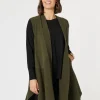 Casa Longline Knit Vest - Khaki