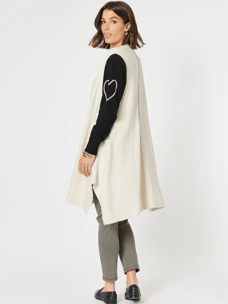 Casa Longline Knit Vest - Light Natural