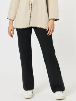 Cosy Split Hem Pant - Black