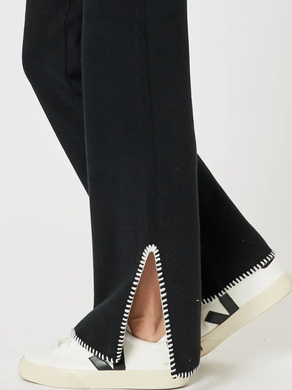 Cosy Split Hem Pant - Black