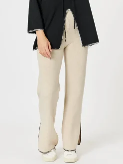 Cosy Split Hem Pant - Natural
