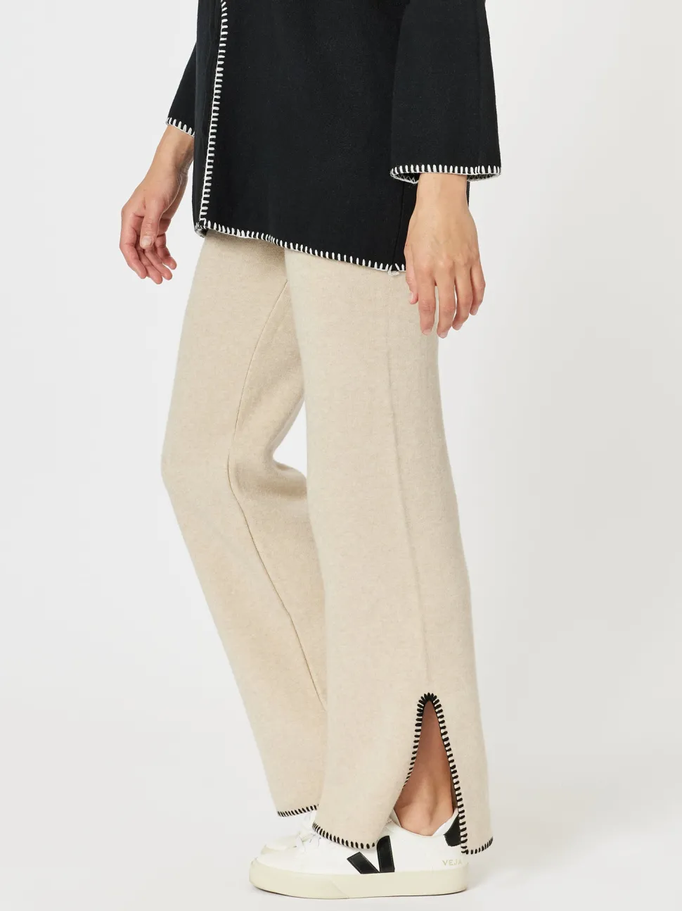 Cosy Split Hem Pant - Natural
