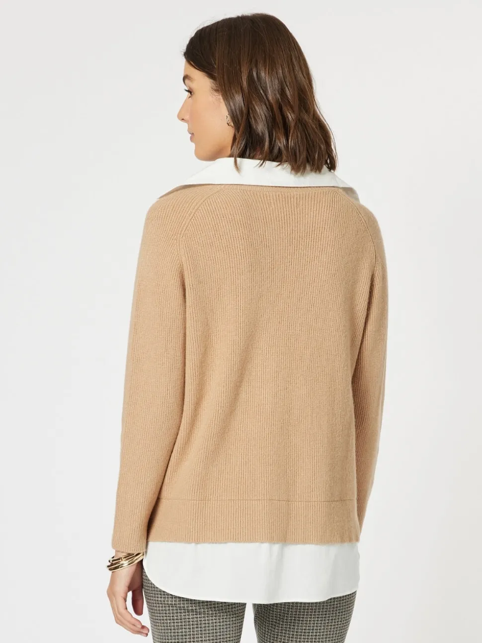 Deux V Neck Knit - Caramel
