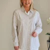 French Stripe Shirt - Chocolate/White