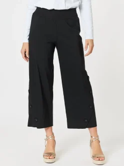 Gallery Wide Leg Button Pant - Black