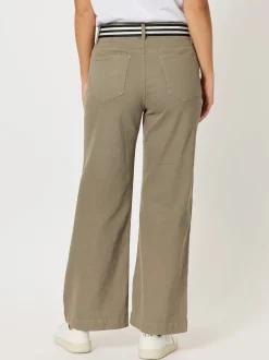 Georgia Stretch Cotton Wide Leg Jean - Khaki