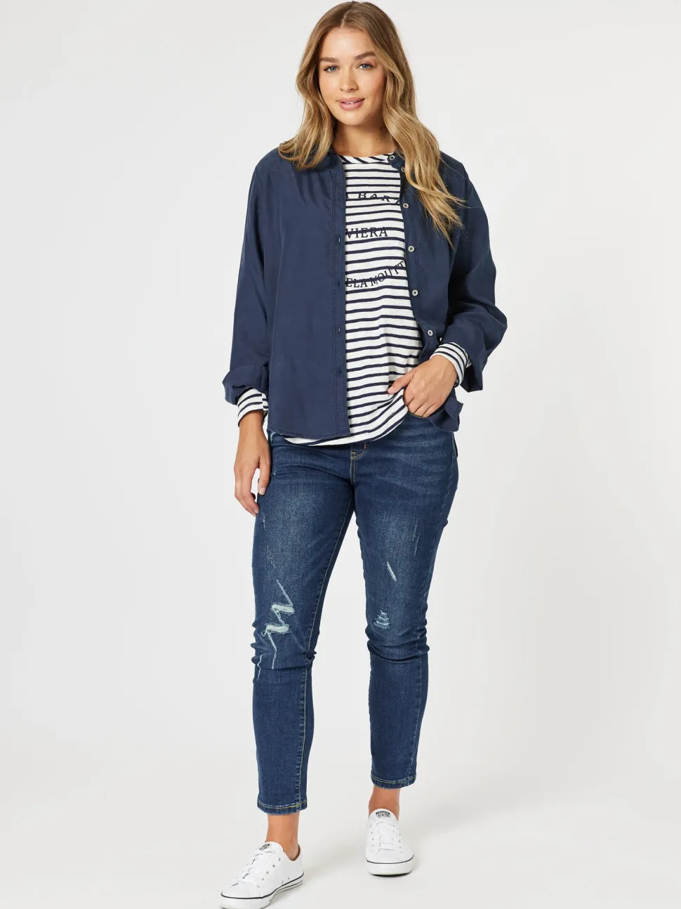 Hailey Chic Shirt - Navy