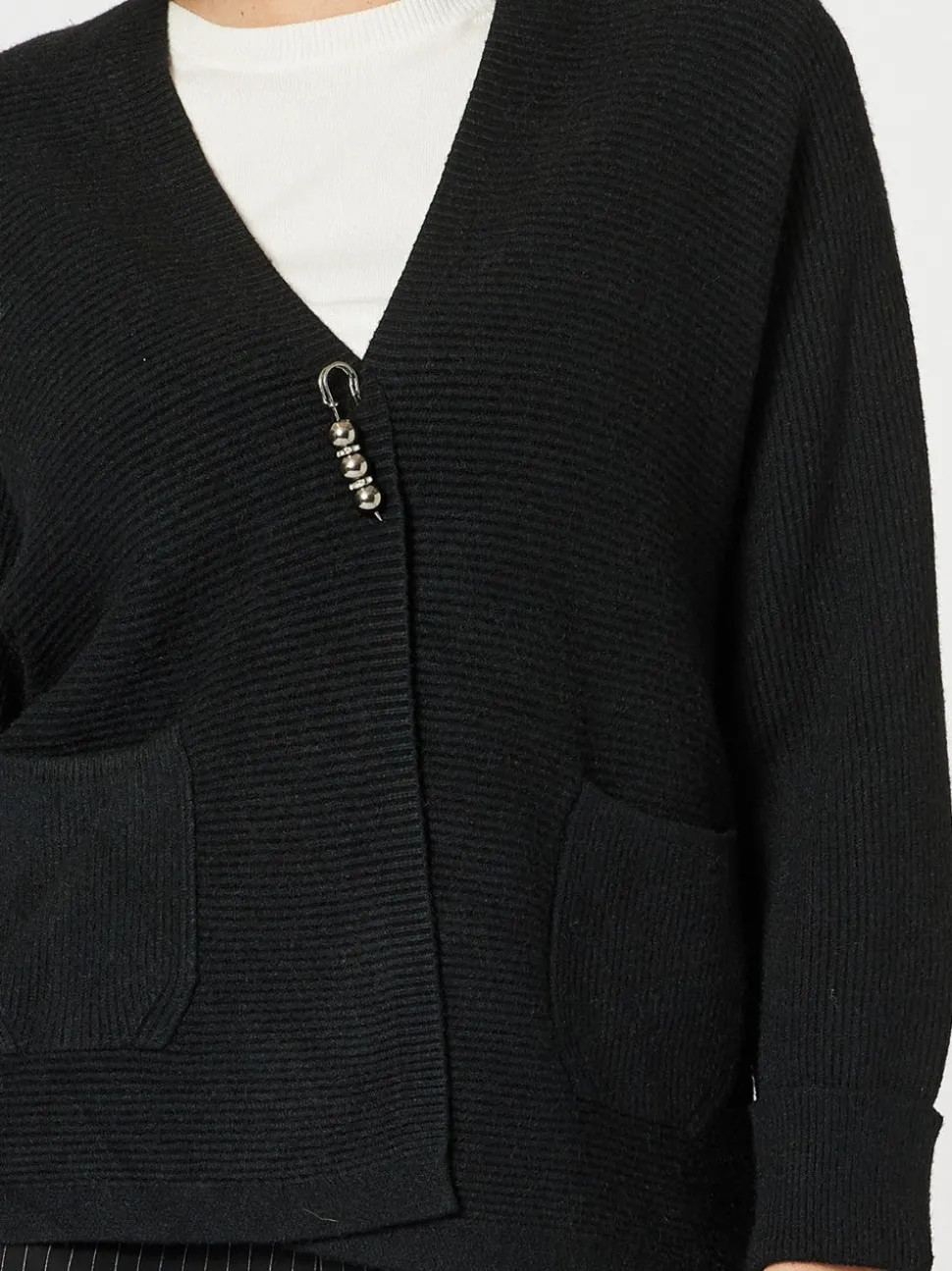 Highland Rib Cardigan - Black