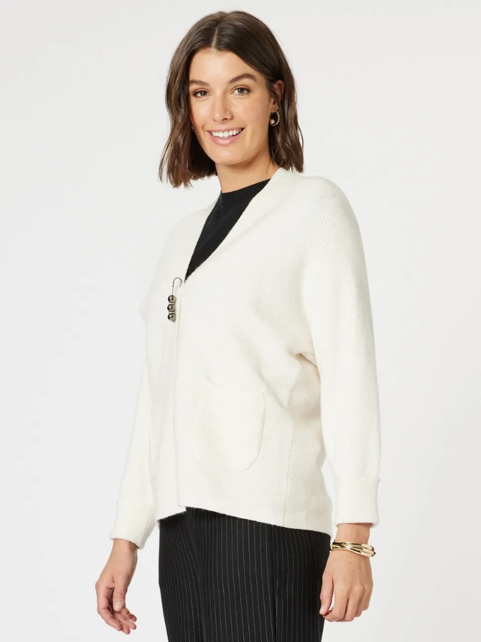 Highland Rib Cardigan - Ivory