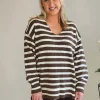 Jackie Stripe Knit - Chocolate