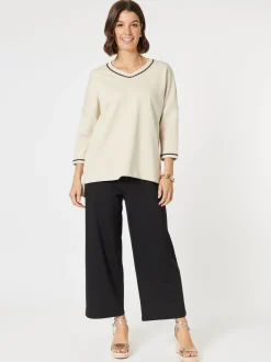 Kimmy Ponte Wide Leg Pant - Black