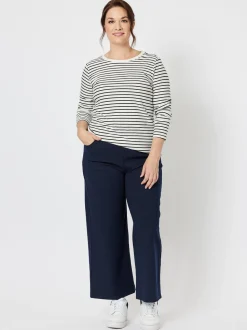 Kimmy Ponte Wide Leg Pant - Navy