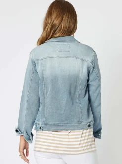 Knitted Stretch Denim Jacket - Denim