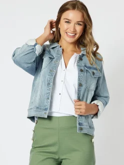 Knitted Stretch Denim Jacket - Denim