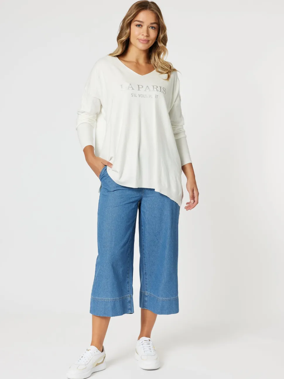 La Paris Knit Top - White