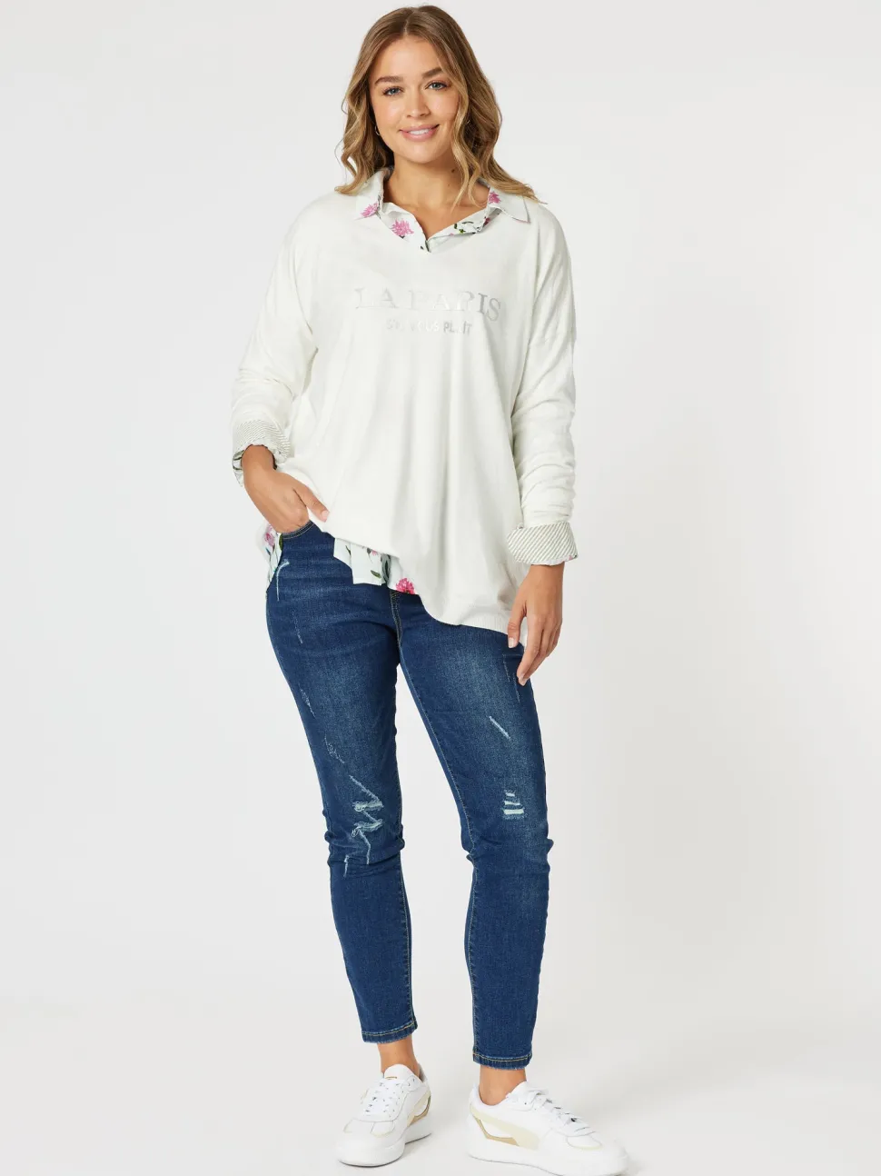 La Paris Knit Top - White