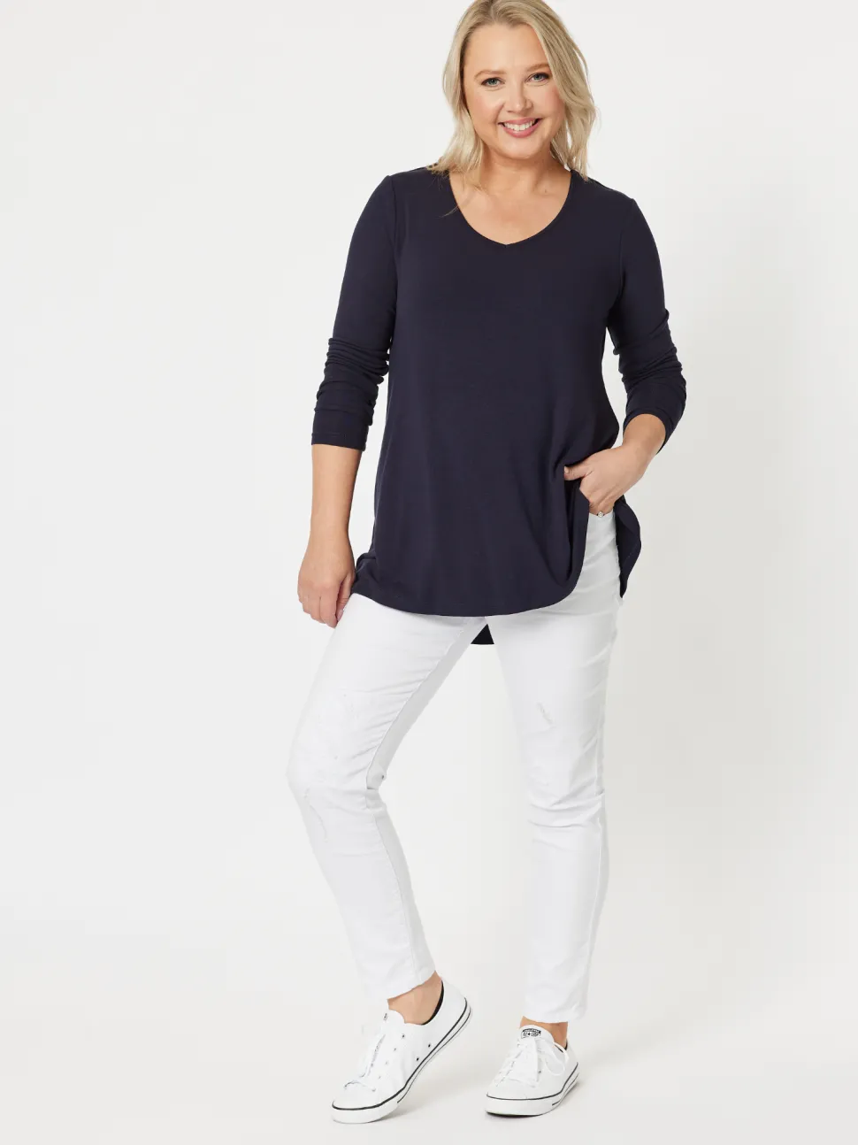 LA Stretch Pull On Jean - White