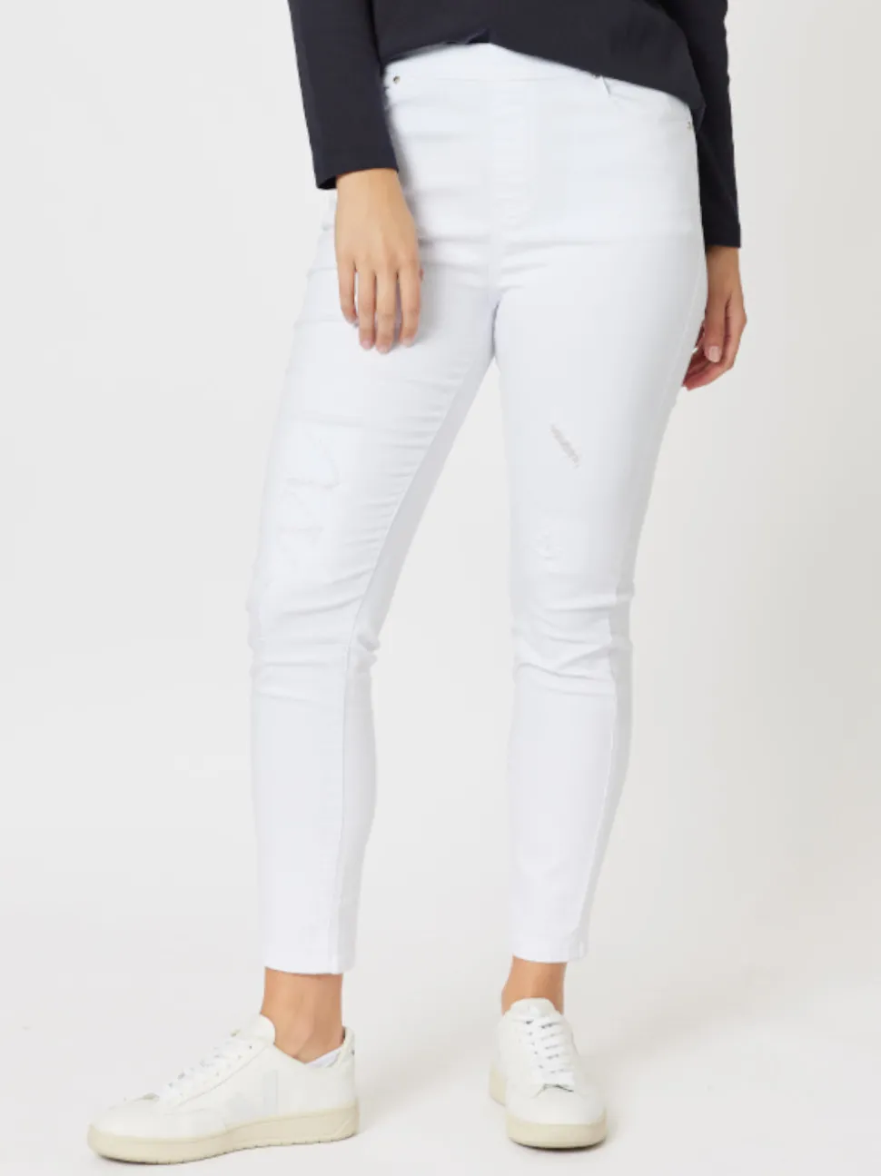 LA Stretch Pull On Jean - White