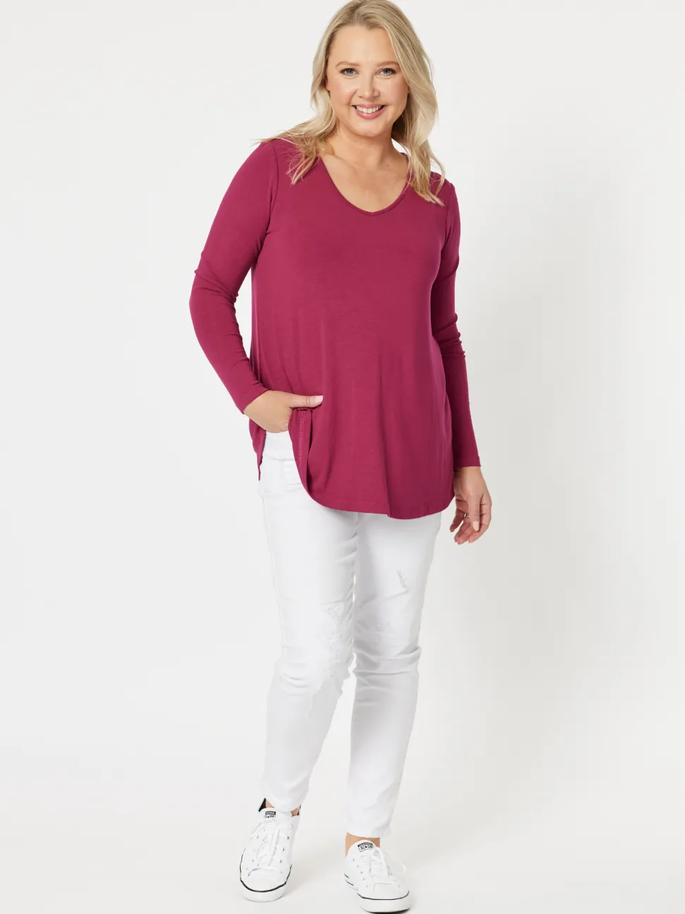 LA Stretch Pull On Jean - White