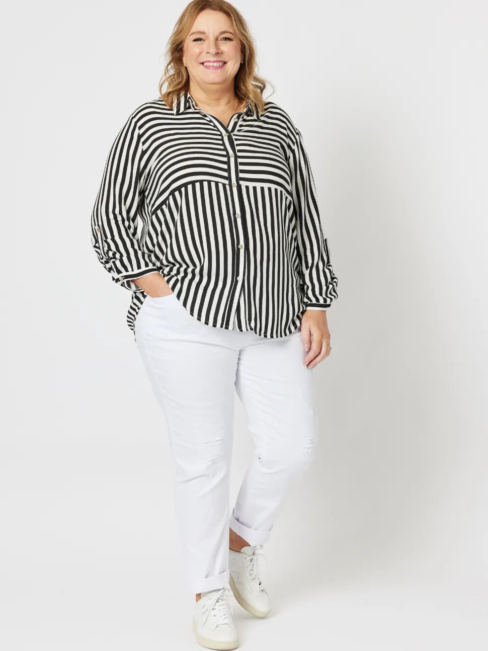LA Stretch Pull On Jean - White