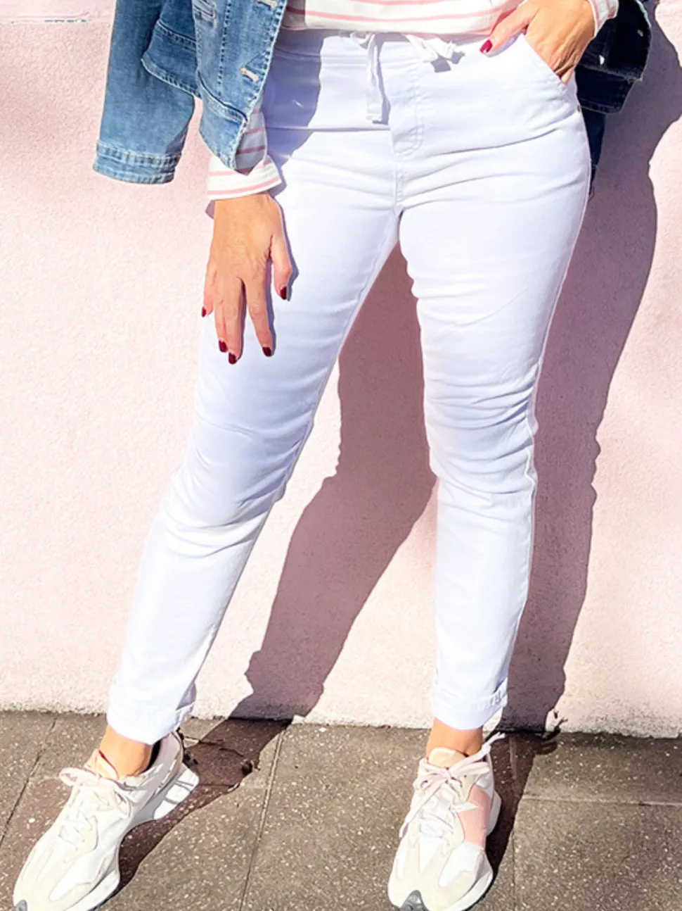 London Stretch Jogger Jean - White