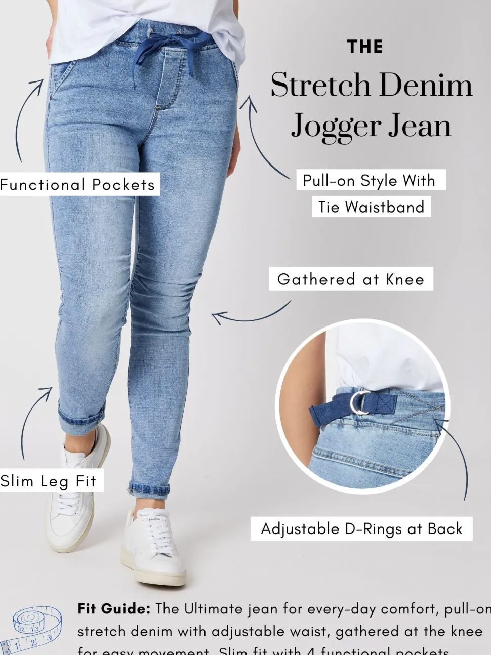 London Stretch Jogger Jean - Denim