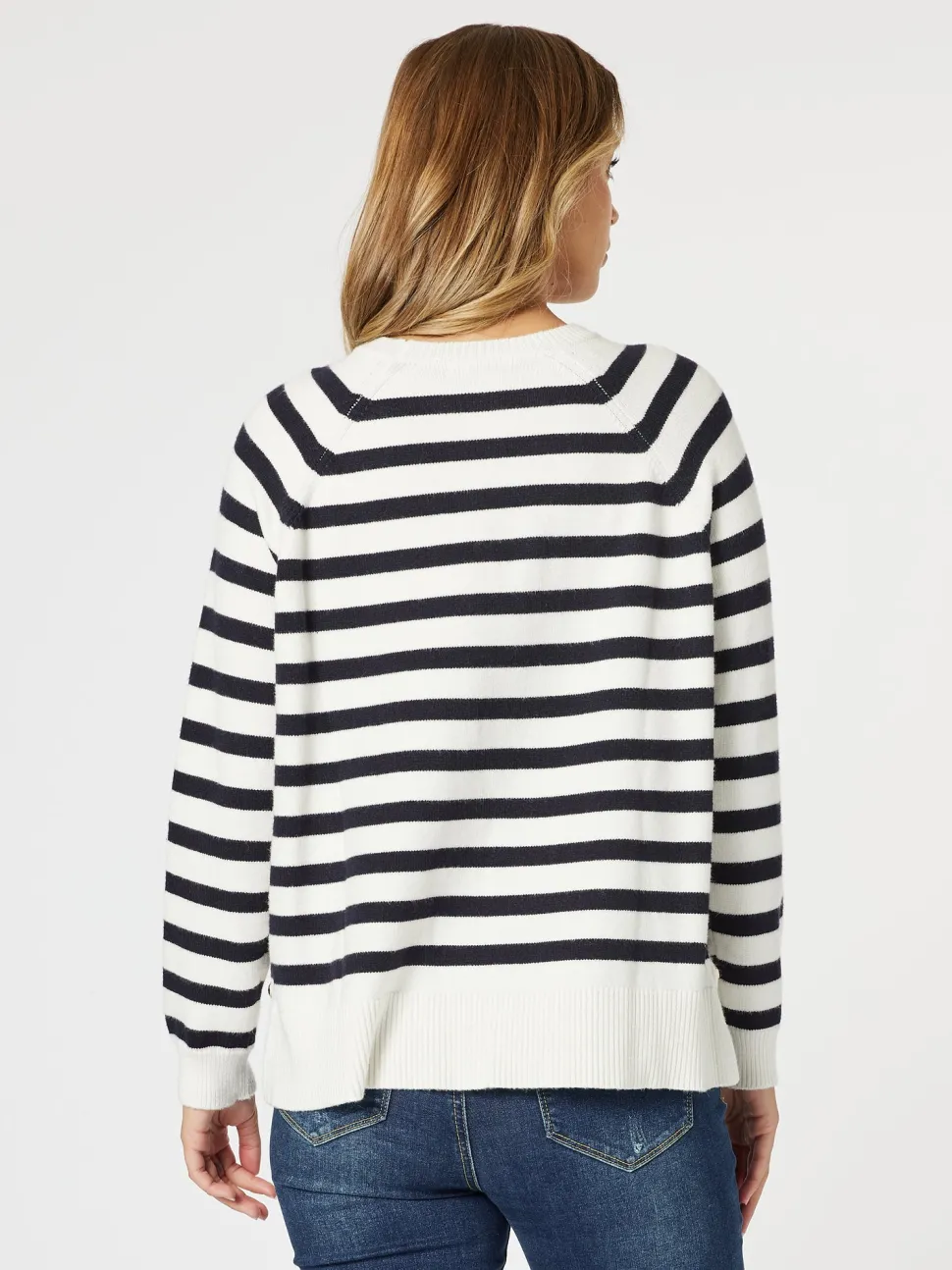 Love Me Stripe Knit Top - Navy/White