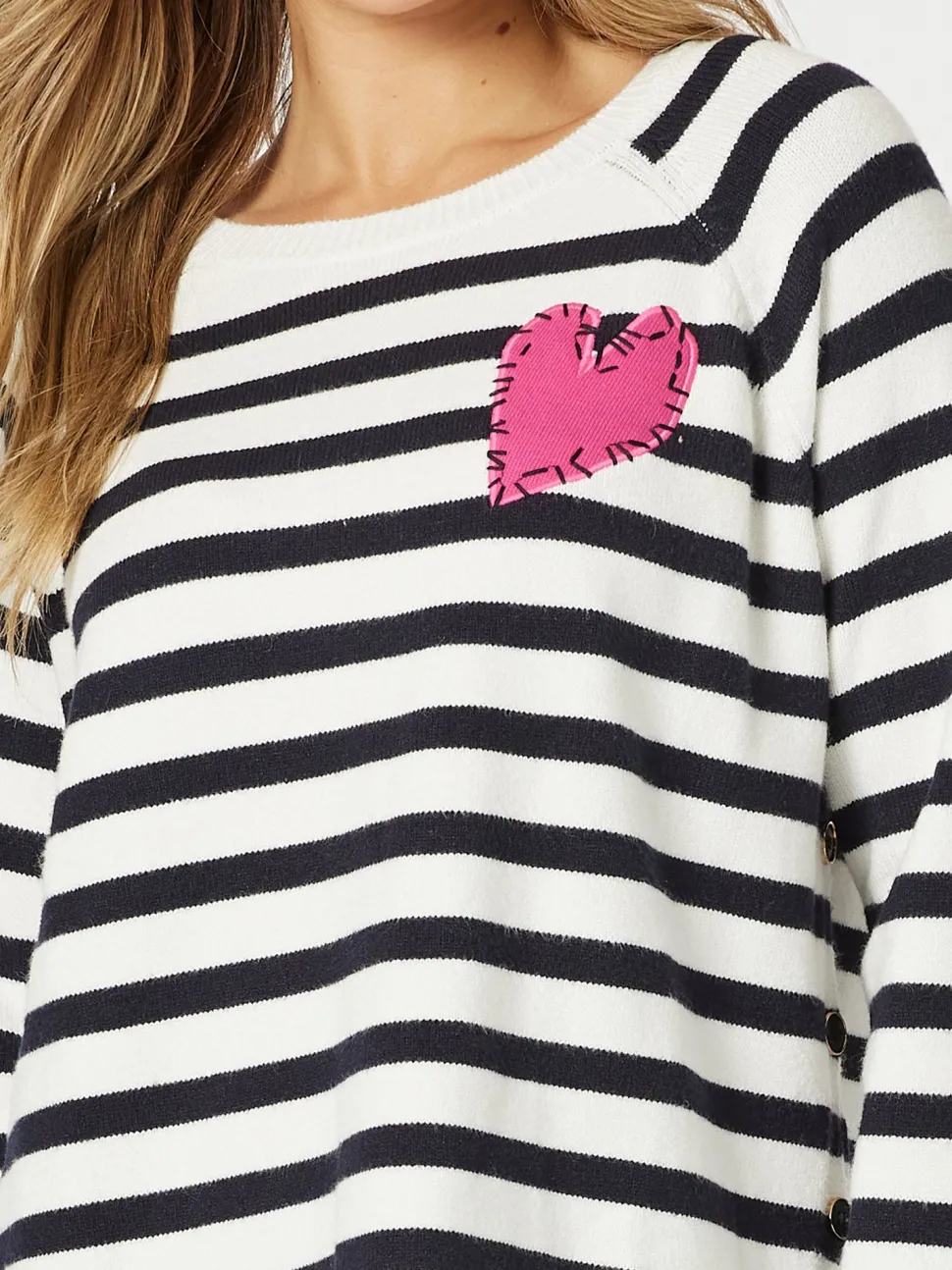 Love Me Stripe Knit Top - Navy/White