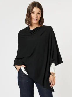 Macy Knit Poncho - Black