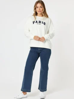 Maddy High Rise Wide Leg Jean - Dark Denim