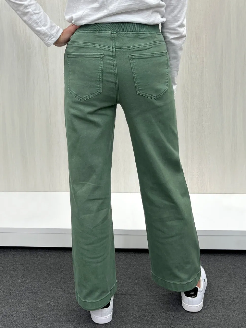 Maddy High Rise Wide Leg Jean - Khaki