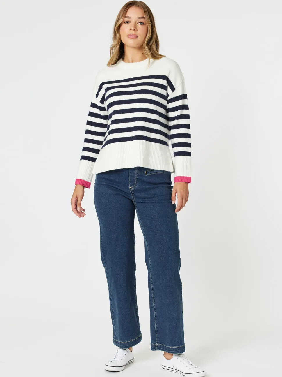 Maddy High Rise Wide Leg Jean - Dark Denim