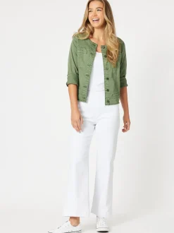 Maddy High Rise Wide Leg Jean - White