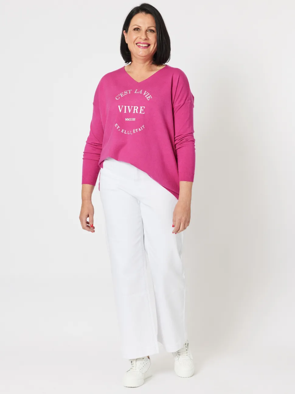 Maddy High Rise Wide Leg Jean - White