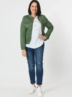Maggie Denim Jacket - Khaki