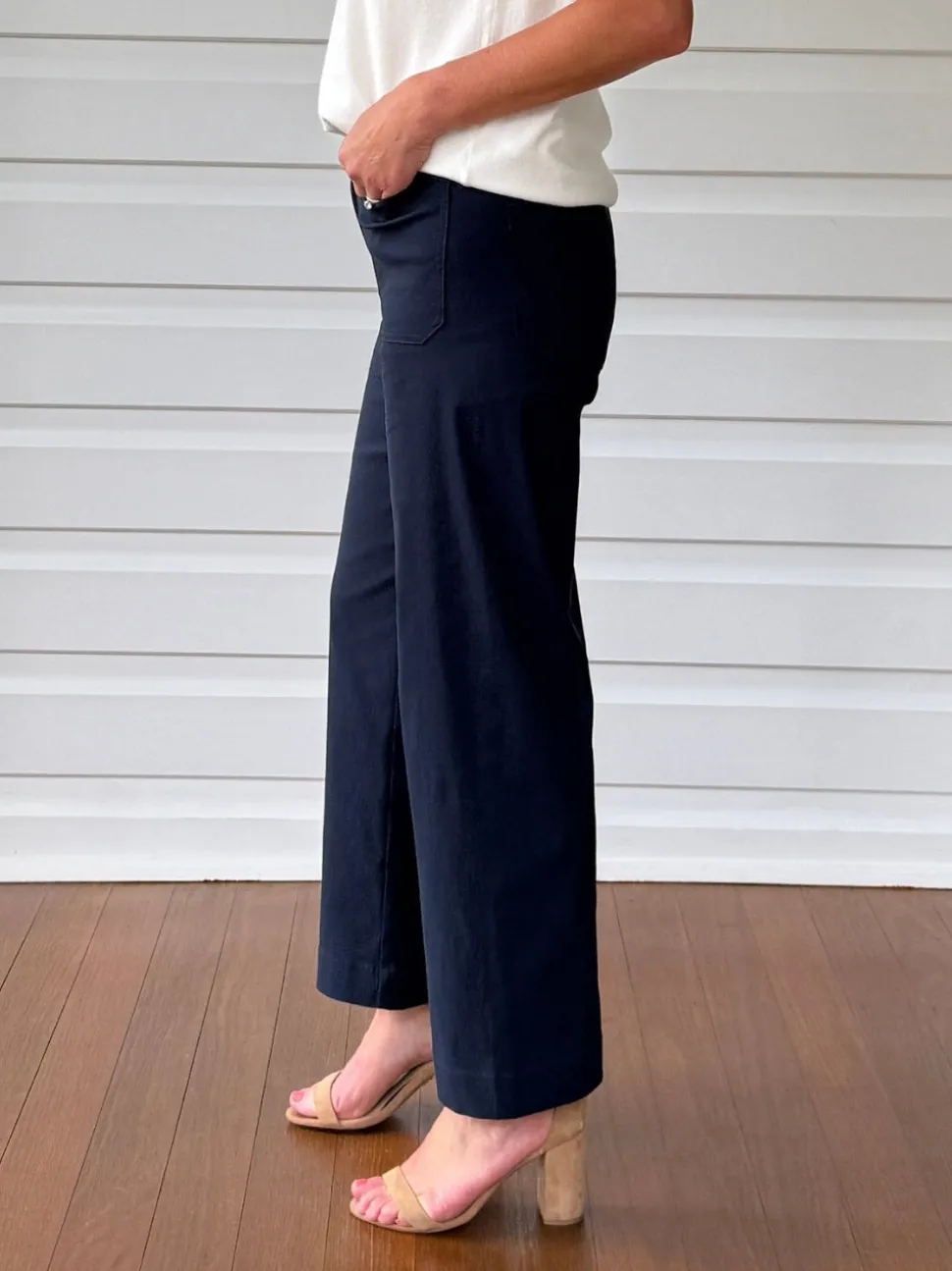 Marine Wide Leg Pant - Navy