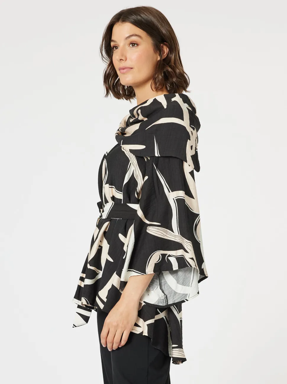 Matisse Print Top - Black/Natural