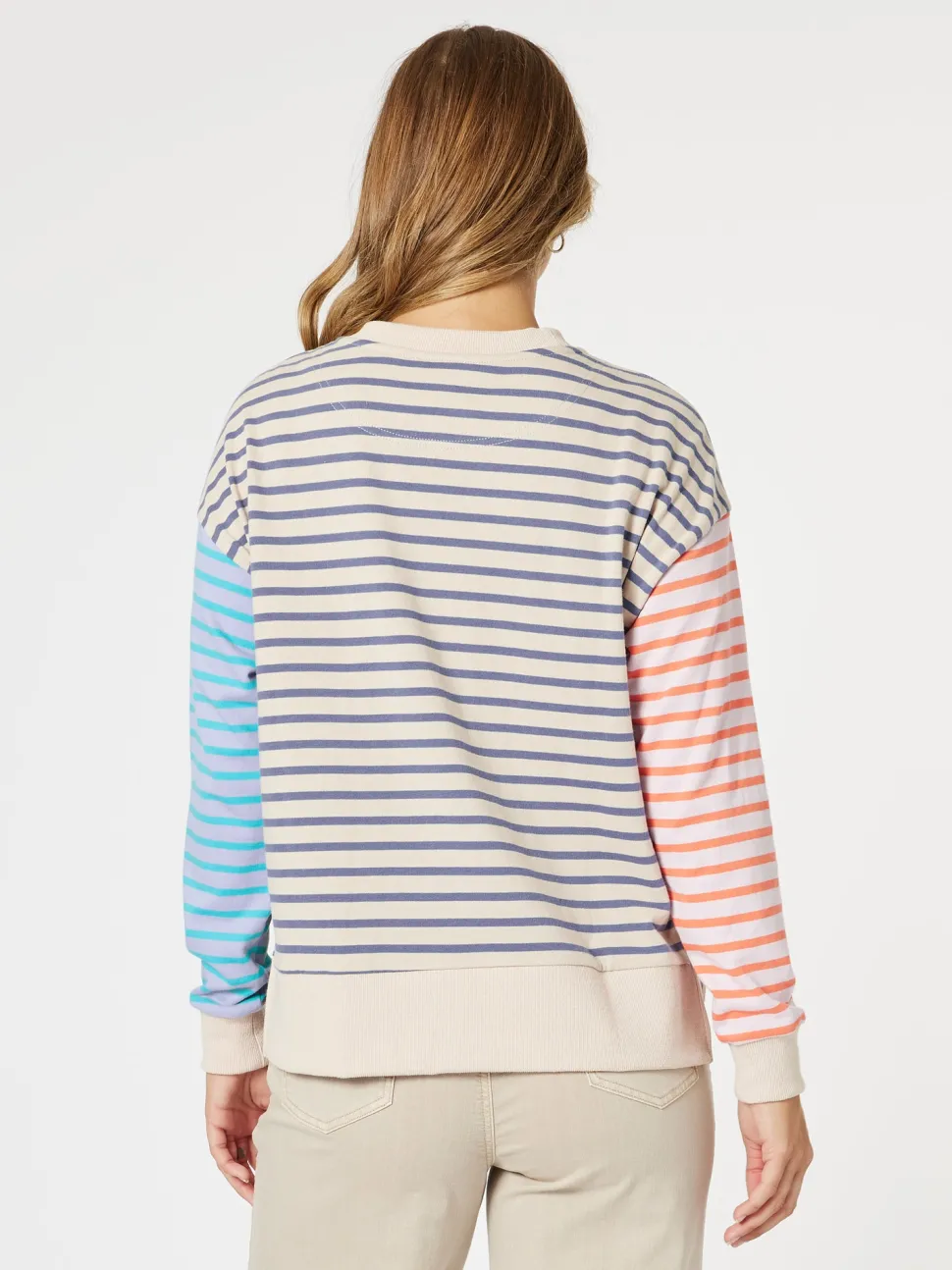 Maxwell Stripe Print Sweatshirt - Blue/Multi