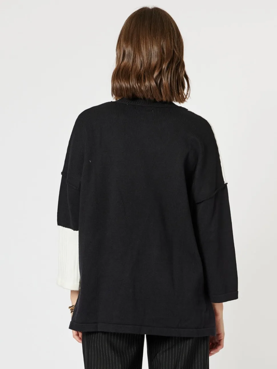 Mode Splice Knit - Black/Ivory