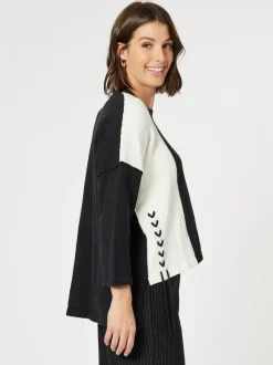 Mode Splice Knit - Black/Ivory