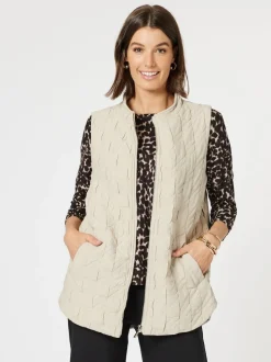 Monet Quilted Vest - Natural